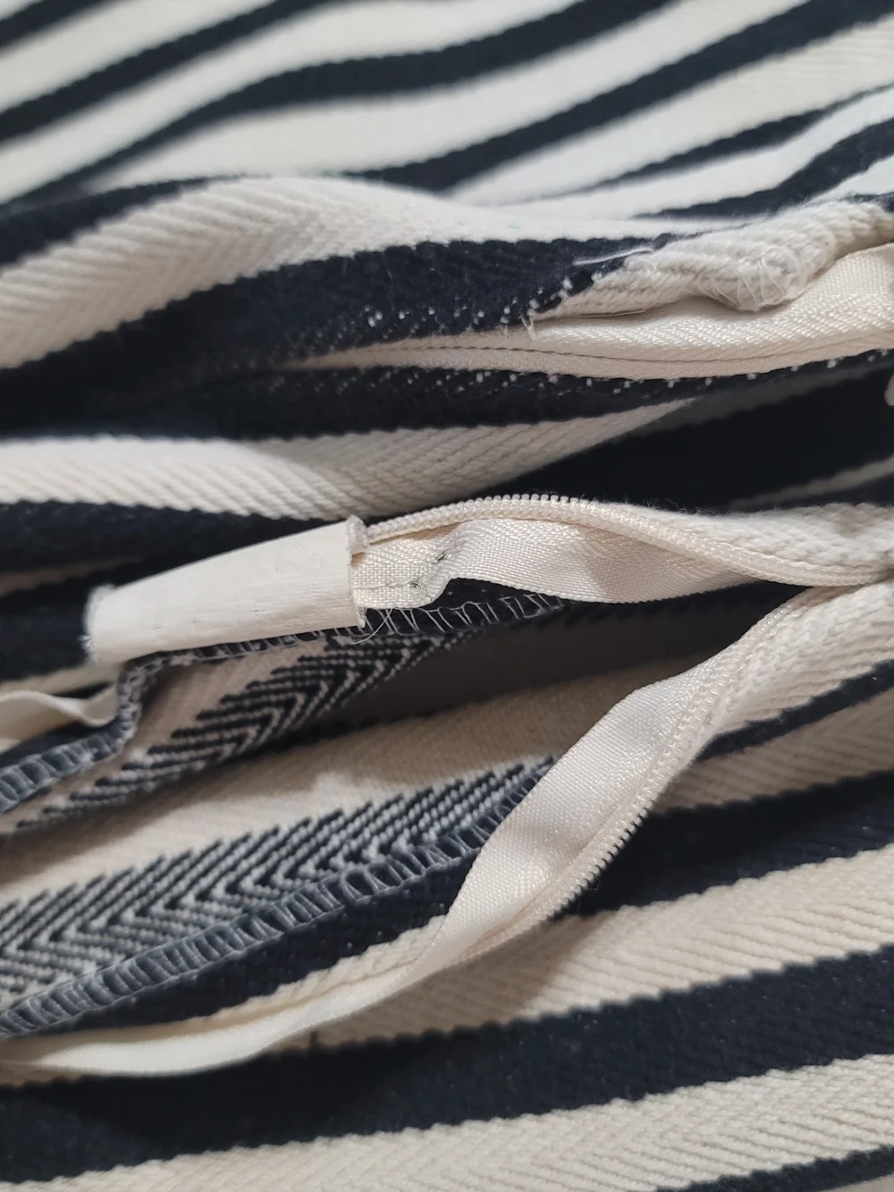 Creative Co-Op Black & Cream Striped Pillow Covers 24